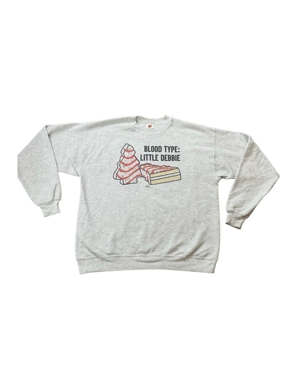 Blood Type Little Debbie Christmas Tree  Hanes Ecosmart Size Large  Sweatshirt